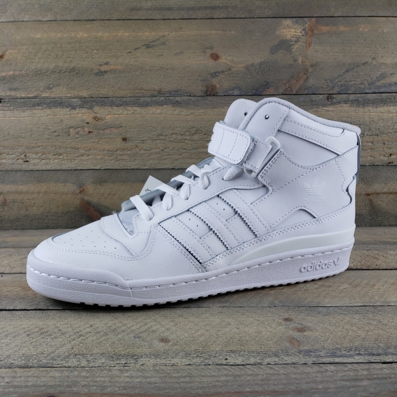 adidas Men's Forum Mid Leather upper Shoes Sneakers White - Picture 2 of 11